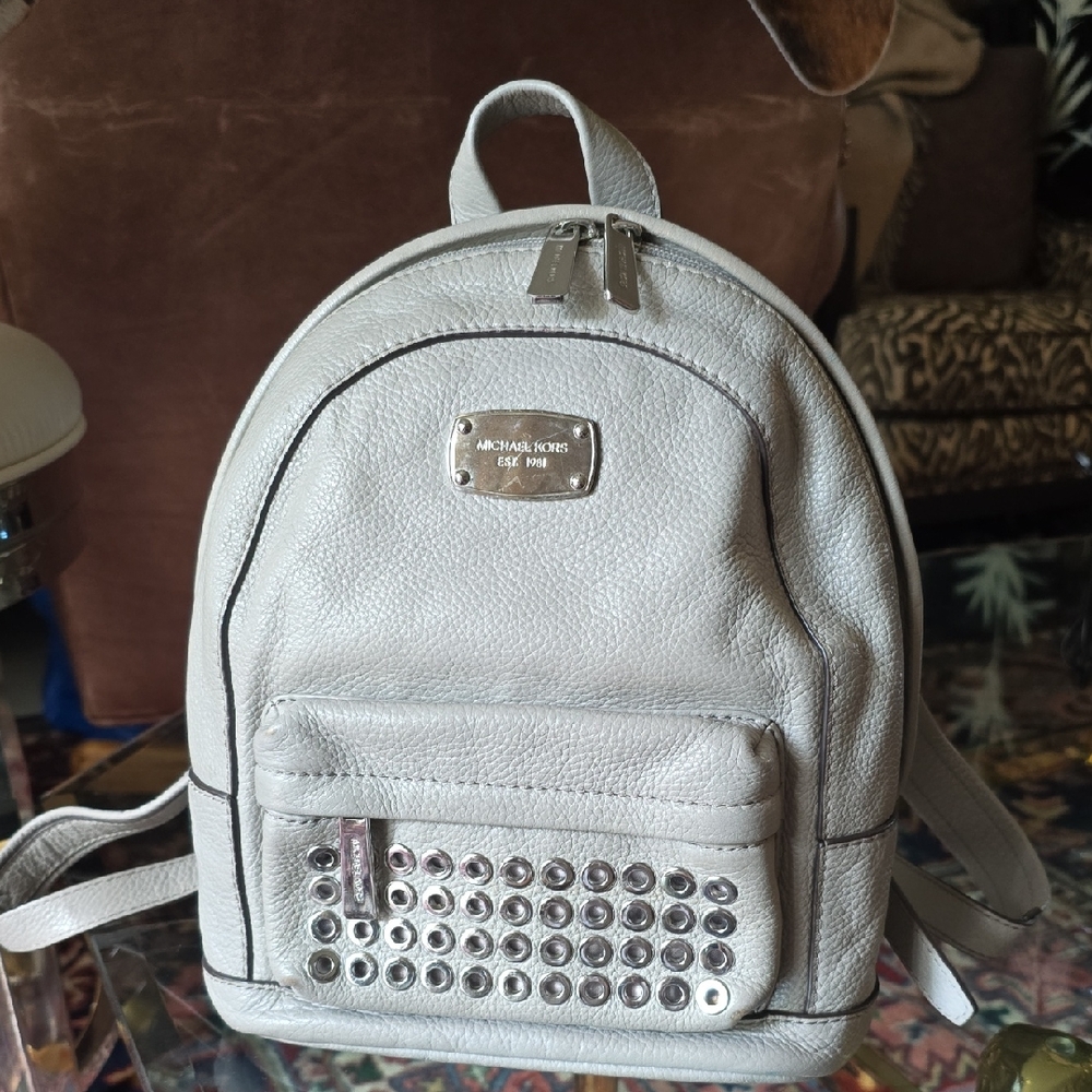 Michael Kors Gray Studded Fashion Backpack